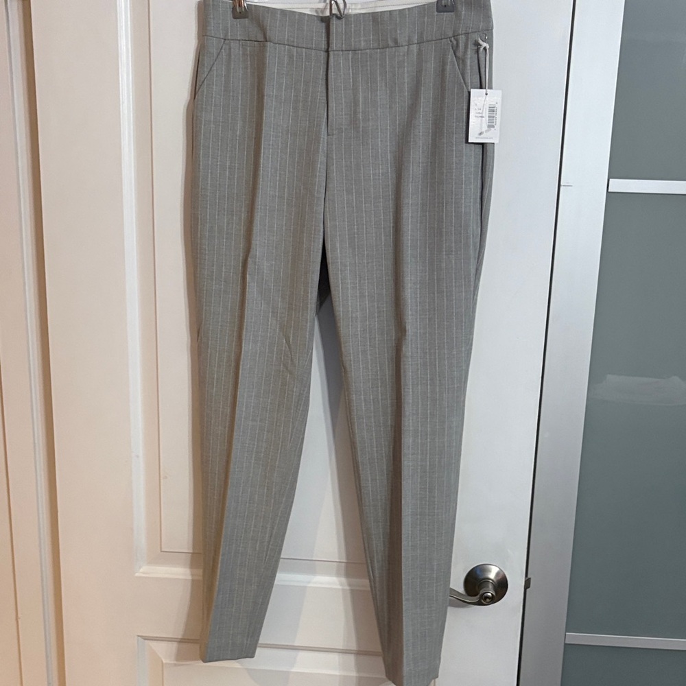 Ecru Gray Striped  Dress Pants